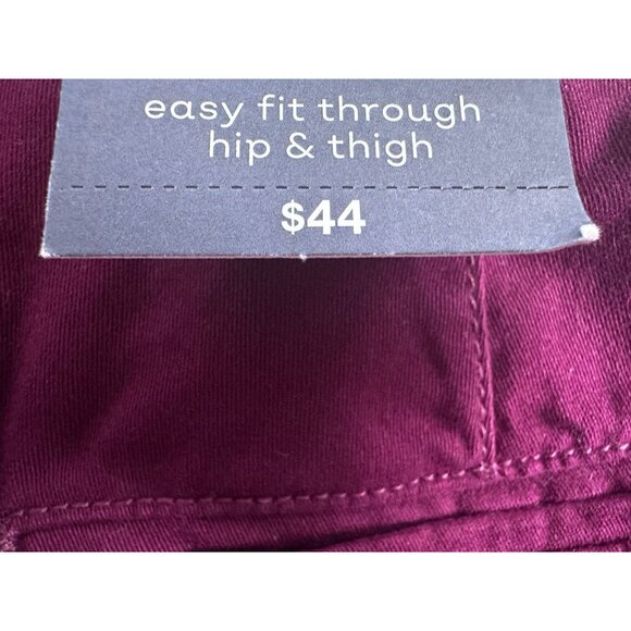 St John Bay Girlfriend Chino Mid Rise Pants Plum Casual Workwear 14P New Holiday - Picture 4 of 9